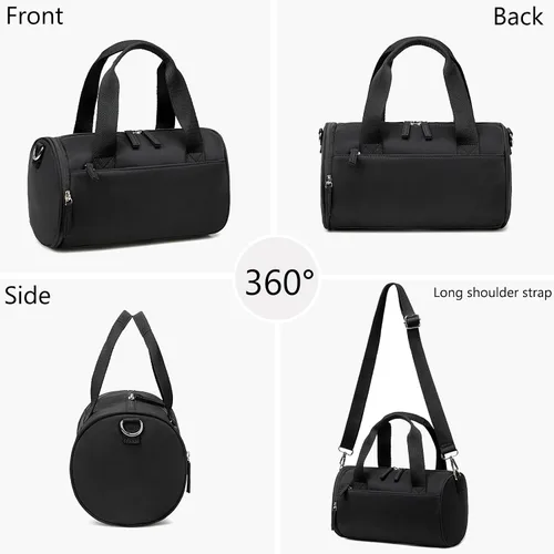 Miniatura 6 de Mini bolsa de gimnasio para mujeres y niñas, bonita bolsa de lona pequeña de 12 pulgadas con bolsillos multifuncionales, bolsas deportivas