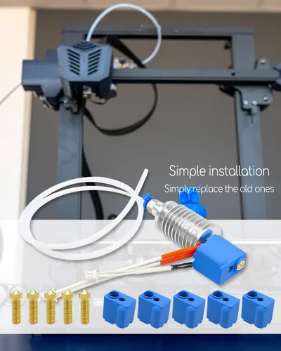 Miniatura 6 de Kit de extrusora de impresora 3D para Anycubic Kobra Max, cabezal de impresión Hotend ensamblado para impresora 3D con 5 calcetines de silicona