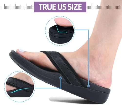 Miniatura 6 de MEGNYA Sandalias ortopédicas para mujer con soporte de arco, sandalias de verano para fascitis plantar para pies planos, cómodas pantuflas de espuma