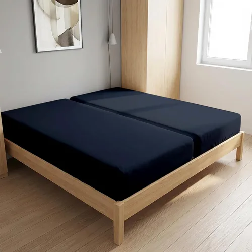 Miniatura 28 de Sábana bajera flexible de tamaño King para cama de número de sueño, 1 pieza, sábana bajera de media división tamaño King – Desglose de 34 pulgadas