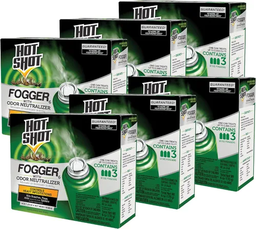 Miniatura 18 de Hot Shot ¡No-Mess! Nebulizador con Neutralizador de Olores 3 Unidades - Latas de 1.2 Onzas, Mata Insectos Ocultos, No Necesita Apagar las Luces