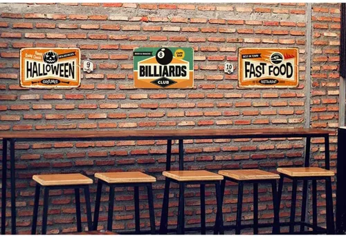 Miniatura 4 de AOYEGO Letrero de lata de billar, cafetería, bar, cerveza, aperitivos, vintage, de metal, para cafeterías, bares, bares, bares, tiendas, tiendas