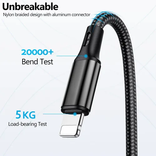 Miniatura 4 de Puxnoin Cable de carga múltiple 5 en 1, paquete de 2 unidades, cable de 4 pies, cargador múltiple USB C universal con conectores USB C/Micro USB