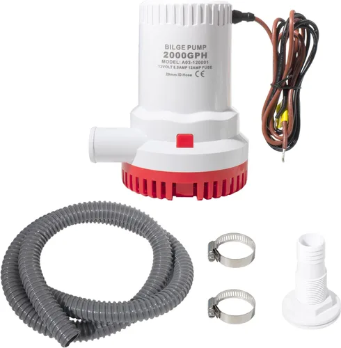 Miniatura 10 de MAKERELE Bomba de sentina automática para barcos 12 V 1100 GPH Bomba de agua de sentina sumergible automática para barcos con interruptor