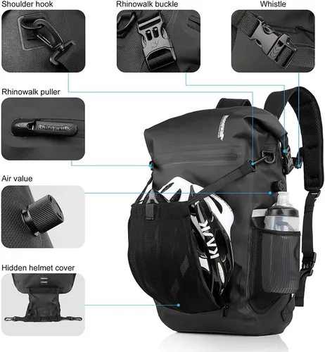 Miniatura 4 de Rhinowalk Bolsa de Bicicleta Impermeable Bolsa de Alforja Convertible - 2 en 1 Bolsa de Sillín para Bicicleta Bolsa de Hombro Bolsa de Alforja