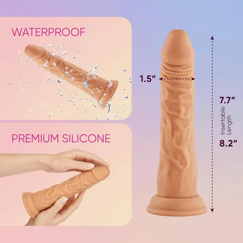 Miniatura 4 de Femme Funn Turbo Shaft - Consolador realista con base de ventosa, juguete sexual realista giratorio de 360°, impermeable, 8 modos de vibración
