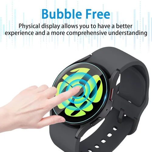 Miniatura 7 de Suoman Paquete de 4 para Samsung Galaxy Watch 6/Galaxy Watch 7 de 40 mm Protector de pantalla, [Antiarañazos] 2.5D Dureza 9H Película protectora