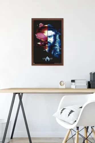 Miniatura 6 de Trends International DC Comics Movie Aquaman y el Reino Perdido - Póster de pared de Faceoff, 22.4 pulgadas de largo x 14.7 W, versión enmarcada