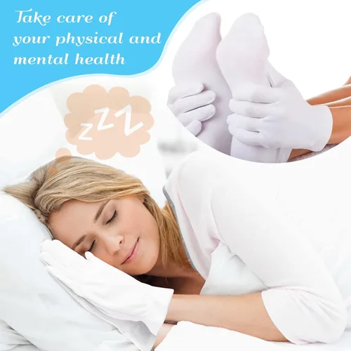 Miniatura 6 de Paxcoo 6 pares de guantes de algodón blancos XL para hidratación de manos secas, cosméticos, tratamiento de eccema, spa de manos e inspección