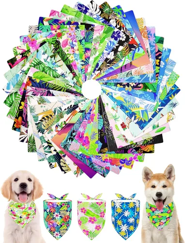 Miniatura 34 de PET SHOW 50 Pack Bandanas Navideñas para Perros Grandes XL Lavables Feliz Año Nuevo Bandanas en Triángulo a Granel Baberos para Perros Medianos