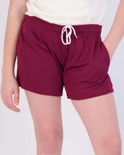 Miniatura 3 de Real Essentials Paquete de 4 pantalones cortos deportivos de malla para niñas con bolsillos
