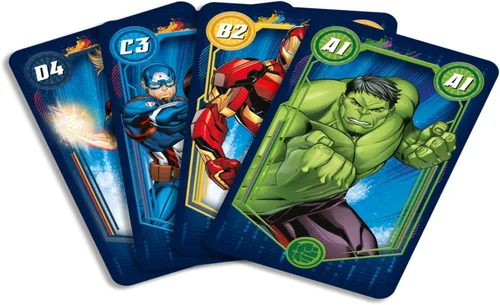 Miniatura 4 de Shuffle Juego de cartas de los Vengadores para niños – Broche 4 en 1, pares, familias felices y juego de acción, guía de juego incluida, gran regalo