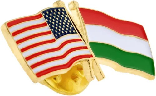 Miniatura 53 de PinMart Pin de solapa esmaltado con bandera de la amistad cruzada de Estados Unidos y el mundo