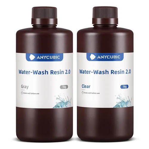 Miniatura 17 de ANYCUBIC Resina de impresora 3D lavable al agua 2.0, resina 3D de alta precisión de 405 nm, resina de fotopolímero de baja contracción para Gris