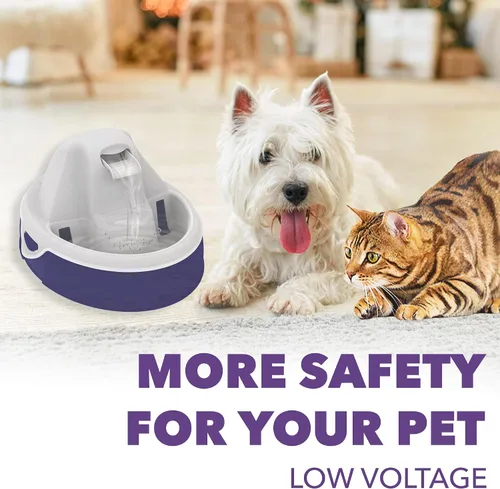 Miniatura 6 de Aqua Flow - Fuente de agua prémium para mascotas, dispensador automático para gatos y perros, sistema de drenaje anti-cabello, filtros