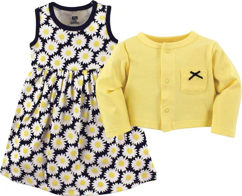 Miniatura 2 de Hudson Baby - Conjunto de vestido y cárdigan de algodón para bebé