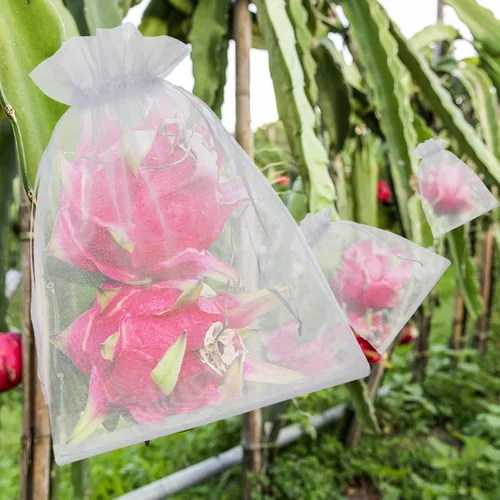 Miniatura 4 de 50 bolsas de malla de frutas blancas – Bolsas de malla de 6 x 9 pulgadas con cordón para uvas, mango, verduras blanco (White 6x9)