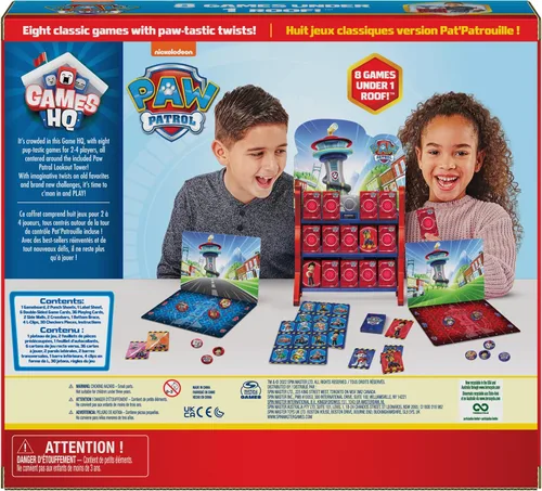 Miniatura 6 de Spin Master Games Patrulla Canina, juegos HQ Juegos de mesa para niños Damas Tic Tac Toe Memory Match Bingo Go Fish Juegos de cartas de Paw Patrol
