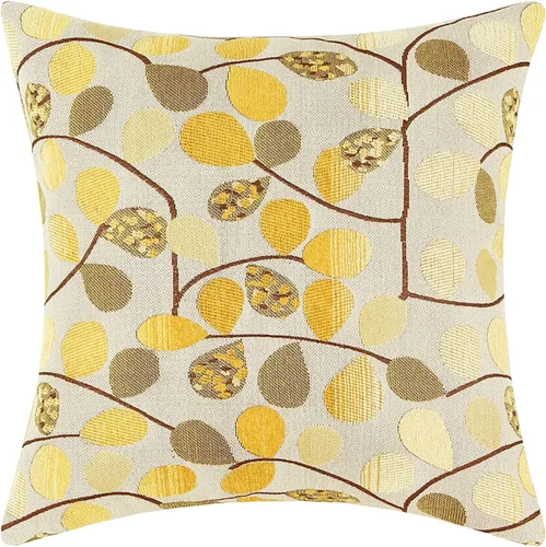 Miniatura 10 de CaliTime Funda de cojín para sofá, decoración del hogar, felpilla de lujo con hojas bonitas de ambos lados, 18 x 18 pulgadas, color azul crudo