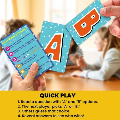 Miniatura 3 de QUOKKA Juego de Mesa para Niños de 8-12 Años - Edición Original - Juego de Cartas Familiar para Niños de 5-8 Años - ¿Qué Eligirías? ¿Prefieren