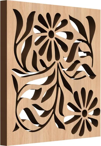 Miniatura 40 de Barryton - Paneles decorativos de madera con calado, extra pequeños, 7 3/8 pulgadas de ancho x 7 3/8 pulgadas de alto x 1/4 pulgadas de alto, roble