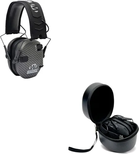 Walker's Razor Slim - Protector auditivo electrónico para tiro (amplificación y supresión de sonido) con estuche protector Gris