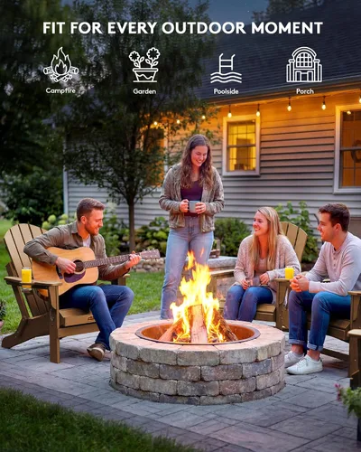 Miniatura 9 de SERWALL - Silla plegable Adirondack para patio, jardín, exterior, resistente a la intemperie, sillas para hoguera, color naranja