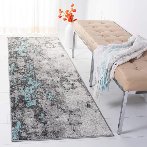 Miniatura 7 de SAFAVIEH Adirondack Collection - Alfombra decorativa, 2 pies 6 pulgadas x 4 pies, verde y gris, diseño abstracto moderno, no desprende pelusa