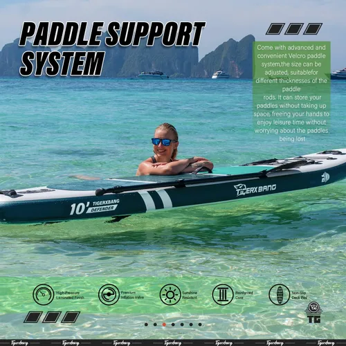 Miniatura 3 de Inflatable Paddle Board with Premium SUP Board Accessories, Allround Paddle Boards for Adults/Kids,Stand Up Paddle Board Defender Collection 10'-Azul