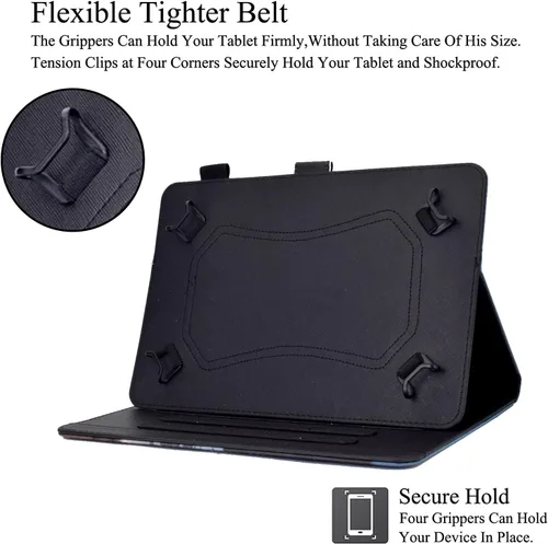 Miniatura 3 de Funda universal para tablet Android de 10 pulgadas de 10.1 pulgadas, funda con soporte de visión multiángulo, funda protectora de piel sintética