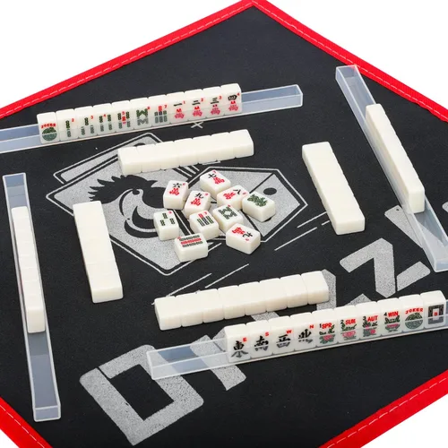 Miniatura 7 de drizzle Travel Mini juego de Mahjong americano - 166 azulejos blancos Incluye comodines 0,8" Material de melamina blanca - con estantes, Panda