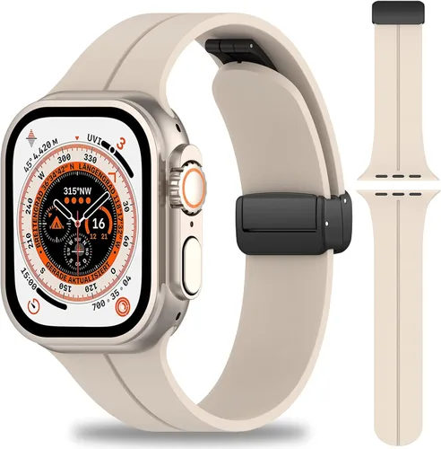Miniatura 7 de Miimall Correa de silicona para Apple Watch de 1.496 pulgadas, 1.575 pulgadas, 1.614 pulgadas, para mujeres y hombres, hebilla magnética