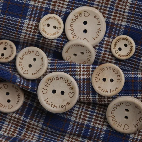 Miniatura 3 de 150 botones de madera hechos a mano para manualidades de 3/5 3/4 1 pulgada, botones de madera mixta, redondos, de madera, hechos a mano, con botones