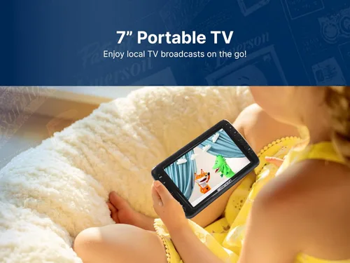 Miniatura 6 de Emerson Televisor portátil de 7 pulgadas con antena – Mini HDTV alimentado por batería recargable, sintonizador digital ATSC, entrada HDMI USB AV