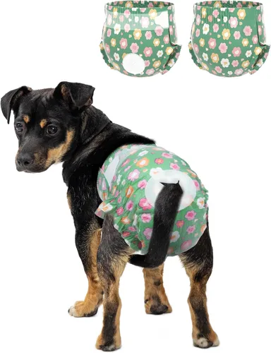 Miniatura 9 de Pet Soft Pañales para perras hembra, pañales desechables para perras, pañales para gatos y cachorros con agujero de cola de espuma ajustable
