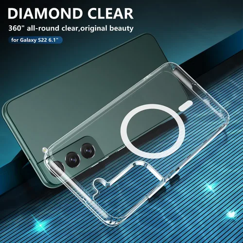 Miniatura 4 de TIANNIUKE Funda magnética para Samsung Galaxy S22, transparente y resistente al amarillo, compatible con MagSafe, ajuste delgado, a prueba
