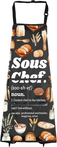Miniatura 8 de VAMSII Delantal de chef para cocineros, regalo para amantes de la cocina, parrilla, regalo culinario, pastelería, regalo temático para hornear