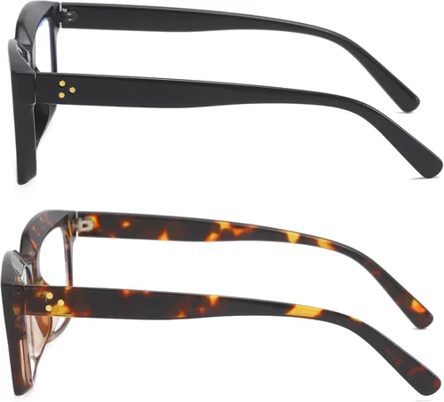Miniatura 2 de REAVEE Paquete de 2 lentes de lectura de gran tamaño para mujeres y hombres, bloqueo de luz azul, para mujer, elegante, retro, cuadrados, grandes
