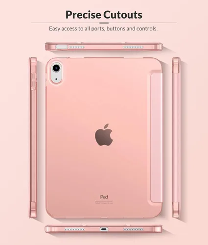 Miniatura 6 de MoKo Funda para iPad (A16) de 11ª generación 2025/10ª generación 2022, iPad de 11 pulgadas/10.9 pulgadas con cubierta trasera translúcida de TPU Oro