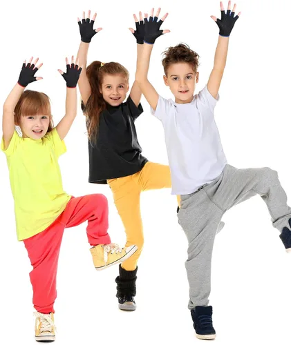 Miniatura 6 de 4 pares de guantes de ciclismo de medio dedo para niños, guantes deportivos antideslizantes para verano, deportes al aire libre, niños