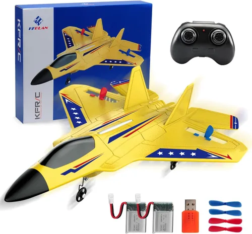 Miniatura 8 de Avión RC ANTSIR F22, Avión RC con Estabilizador de Giro/Luz LED/2 Baterías Recargables, Avión a Control Remoto 2.4GHz, Fácil de Volar, Avión RC