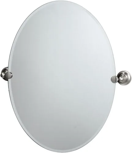 Miniatura 19 de Gatco 4669 Reveal - Espejo ovalado sin marco de 26.5 pulgadas de alto, cromado/montado en la pared, 26.50 pulgadas de alto x 23.38 pulgadas