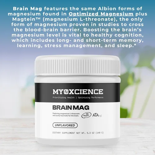 Miniatura 5 de Brain Mag Magnesio L-treonato (Magtein) con Mag Taurato (ATA Mag) Mag glicinato para apoyo cerebral 60 porciones (cereza)