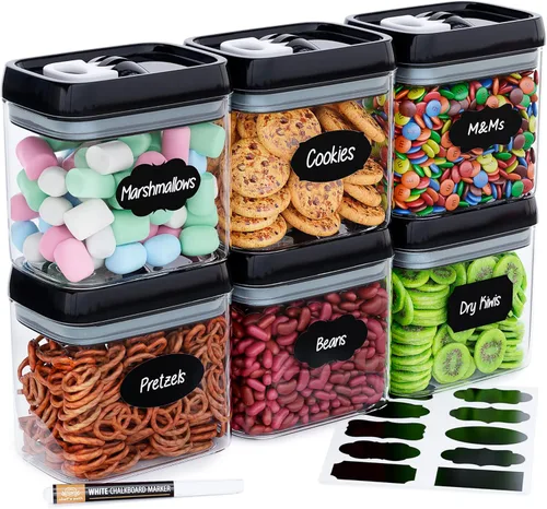 Miniatura 8 de Chef's Path - Juego de 6 recipientes herméticos de almacenamiento de alimentos con tapas mejoradas, 1L, recipientes transparentes para cocina