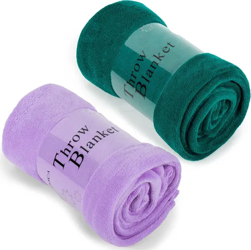 Miniatura 6 de JML - Manta de tela de polar de 50 x 60 pulgadas, lujosa, suave y ligera, para la cama y el sofá Color liso violeta