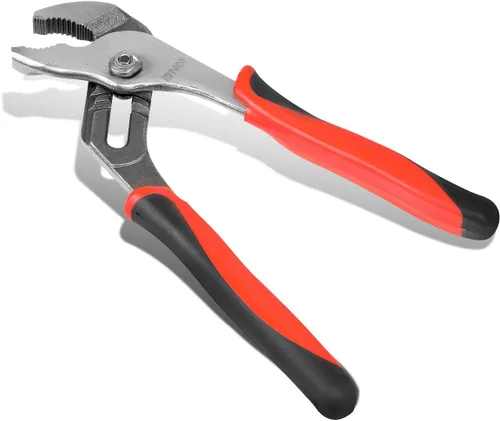 DNA Motoring TOOLS-00074 - Alicates para juntas de ranura de 8 pulgadas, alicates endurecidos con dientes tratados térmicamente, agarres de PVC,