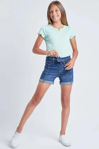 Miniatura 2 de YMI Pantalones cortos deshilachados con doble botón Wannabettafit para niñas