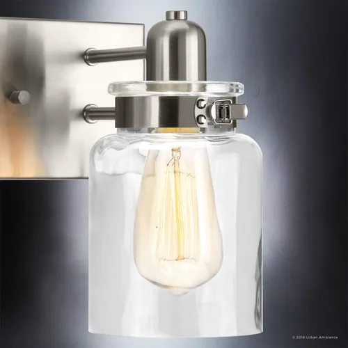 Miniatura 4 de Urban Ambiance Lámpara de tocador de baño moderna de lujo, tamaño grande: 8.625 pulgadas de alto x 30.25 pulgadas de ancho, con elementos