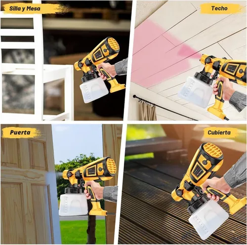 Miniatura 3 de Herramienta pulverizadora de pintura 1000 W de alta potencia eléctrica pistola de pintura en aerosol fácil de limpiar para muebles gabinetes casa