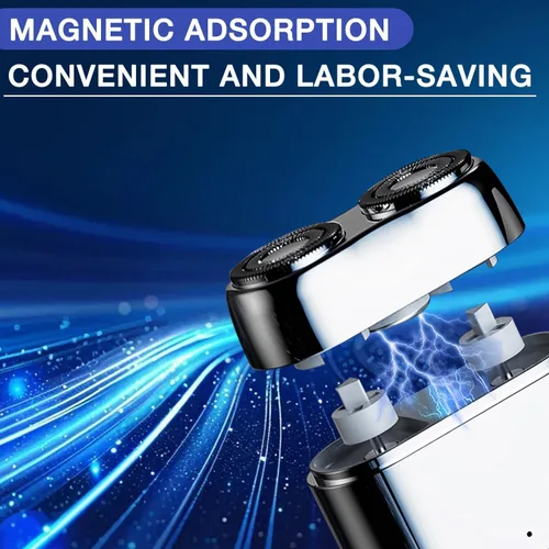 Miniatura 3 de Psycat Mini afeitadora eléctrica de doble cabeza, afeitadora de doble cabeza, actualización 2025, portátil, lavable, recargable, azul